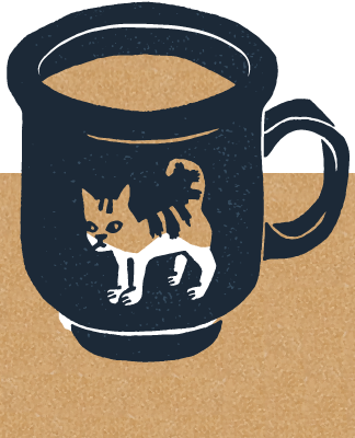 Coffee cup with a cat on it